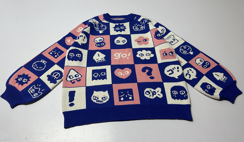 SHINYUU: Thick knit jacquard sweater-4
