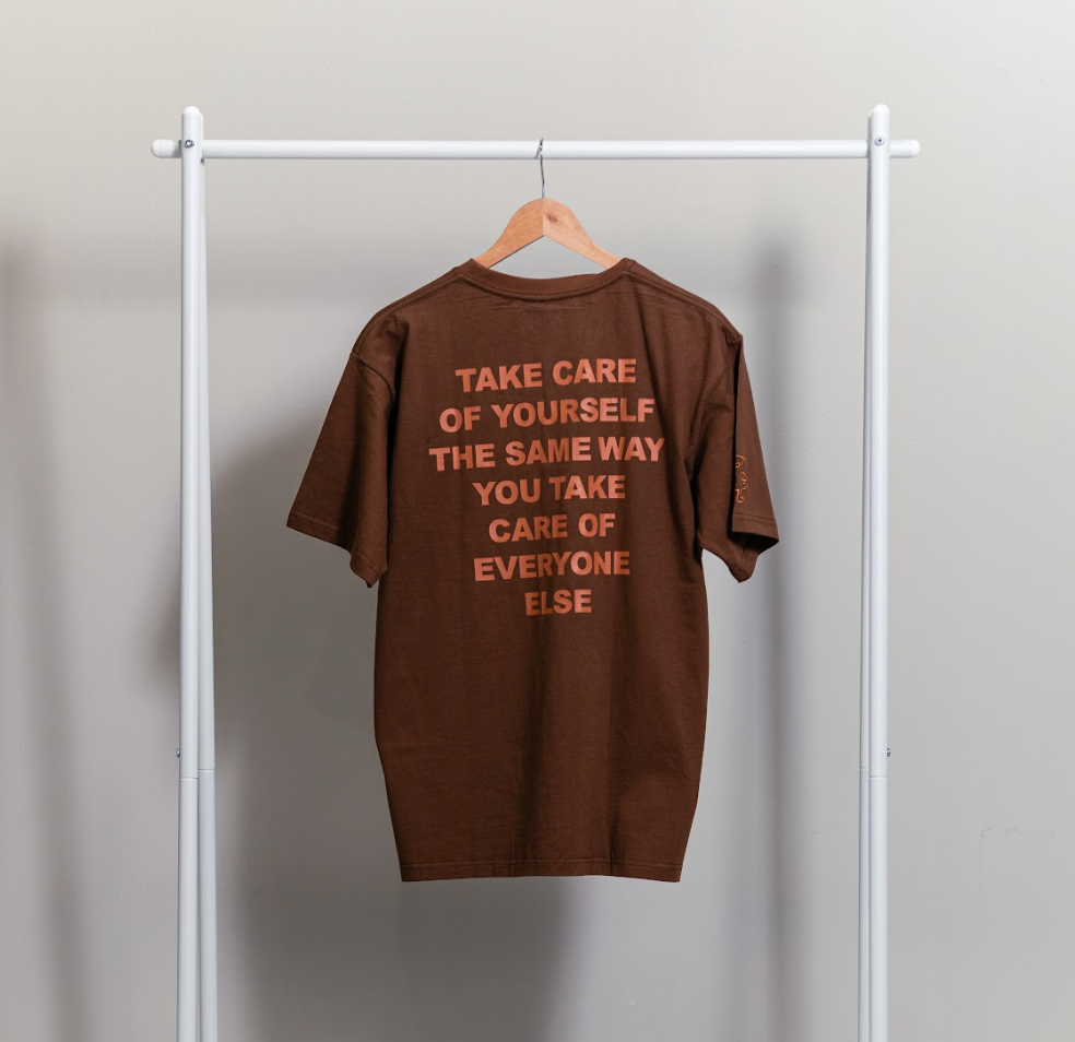 TAKE CARE OF YOURSELF: Embroidered short sleeve t-shirt-2