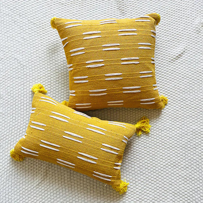 Bohemian Fringe Lines Decorative Pillow Cover