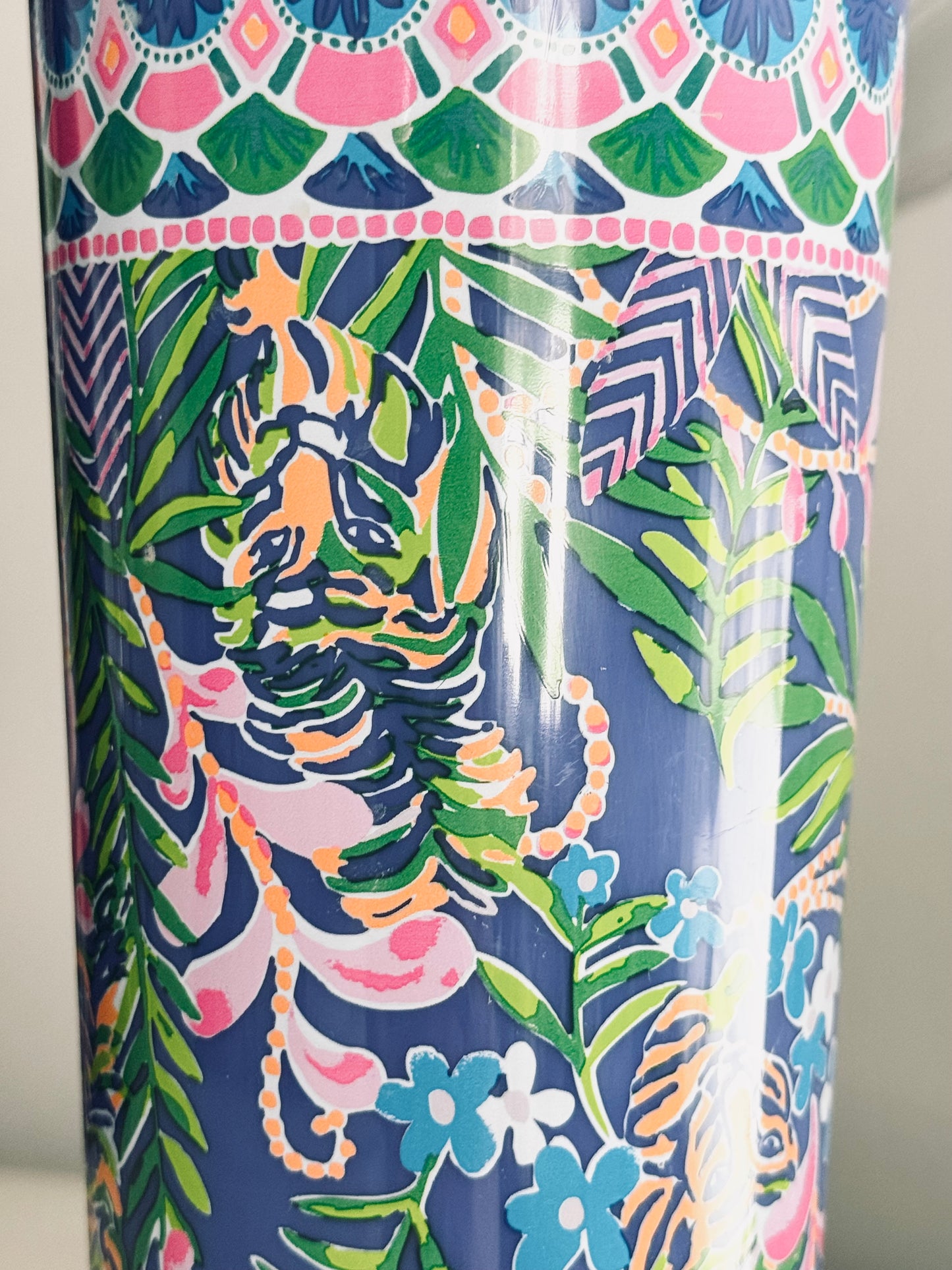 Lilly Pulitzer, Insulated Tumbler Lid & Straw 24Oz, Style How Do You Like Me Prowl