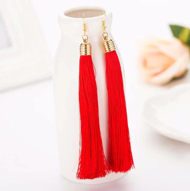 Long Tassel Earrings - Handmade Bohemian Design