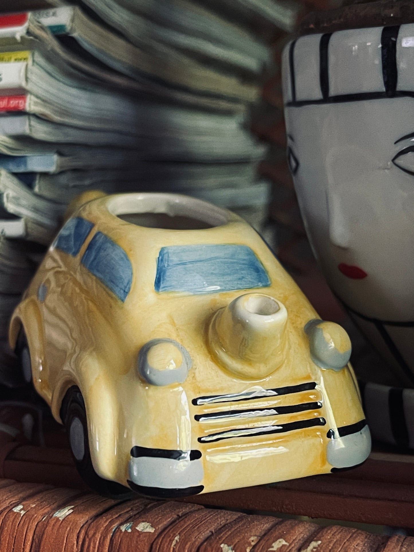 Vintage Mini Ceramic Taxi Cab Inspired Teapot