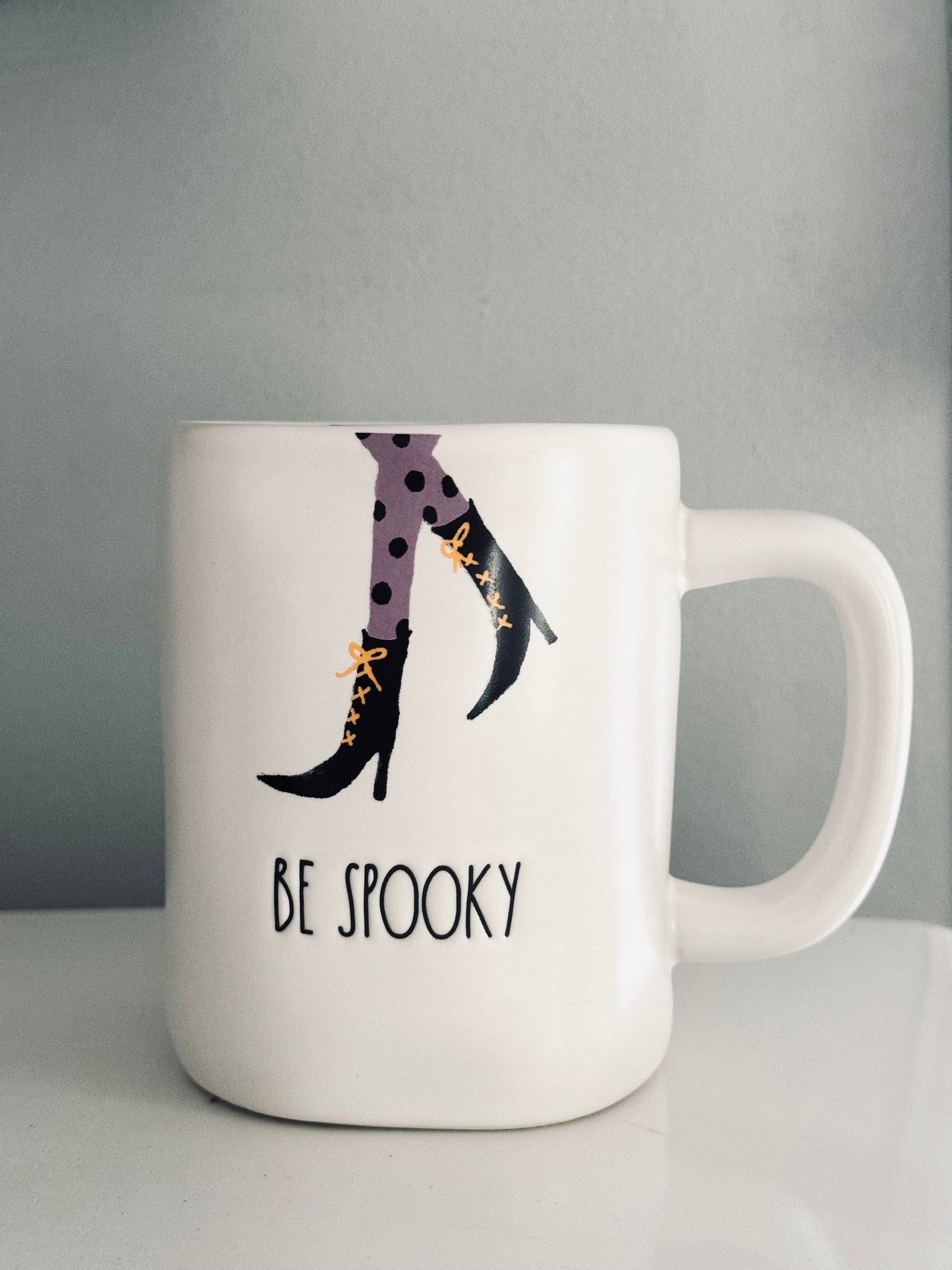 Rae Dunn by Magenta, Ceramic Spooky Coffee Mug Witch Legs Halloween Mugs