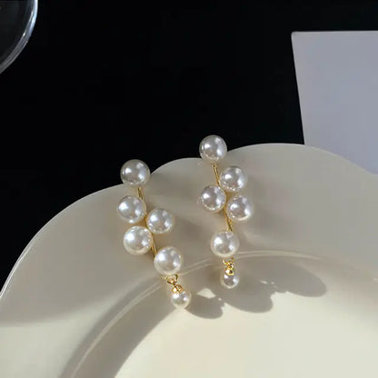 Bohemian High-Level Pearl Geometric Earrings