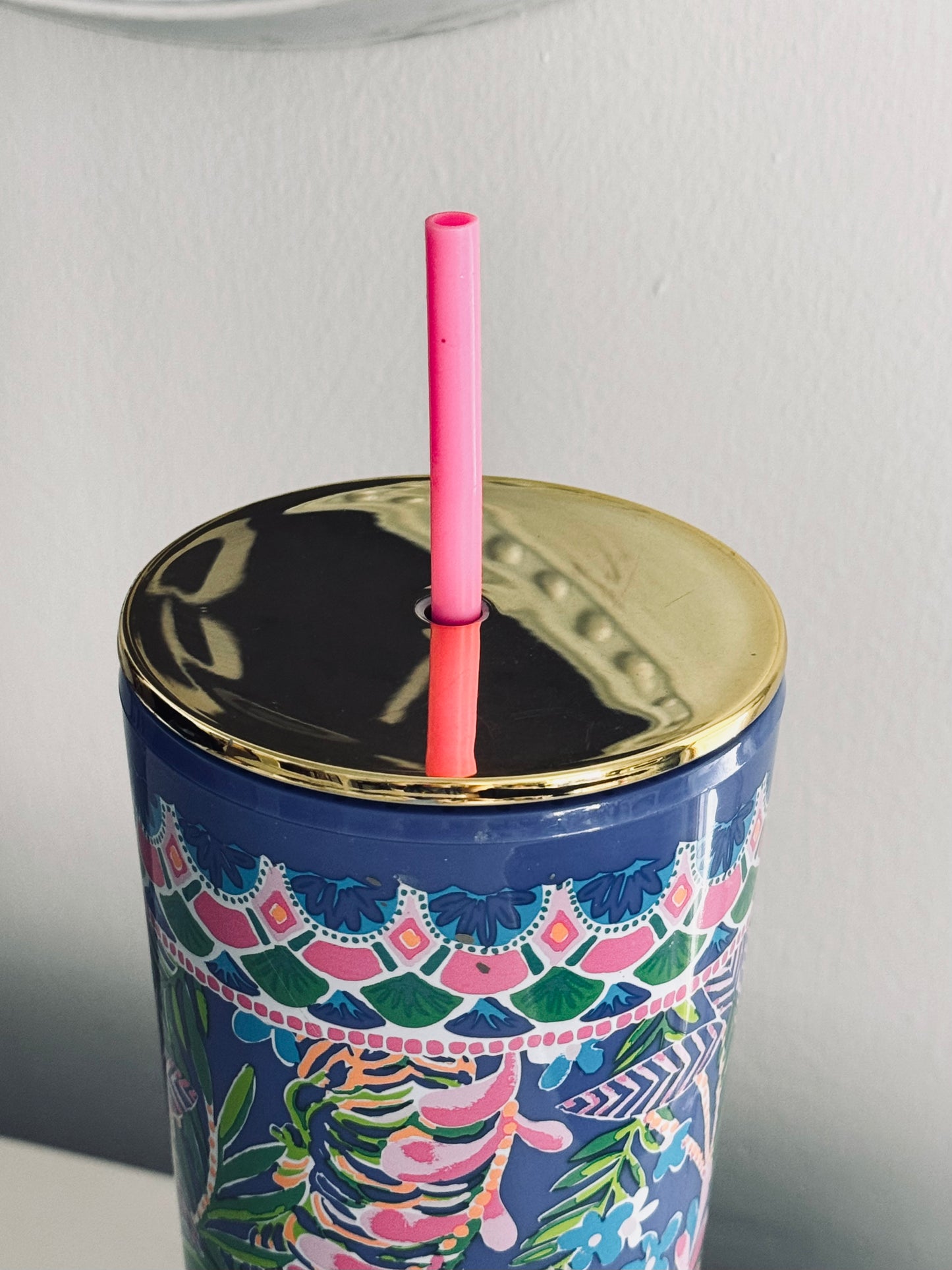 Lilly Pulitzer, Insulated Tumbler Lid & Straw 24Oz, Style How Do You Like Me Prowl