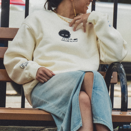 KONRAN: Embroidered long-sleeve thick sweater-0