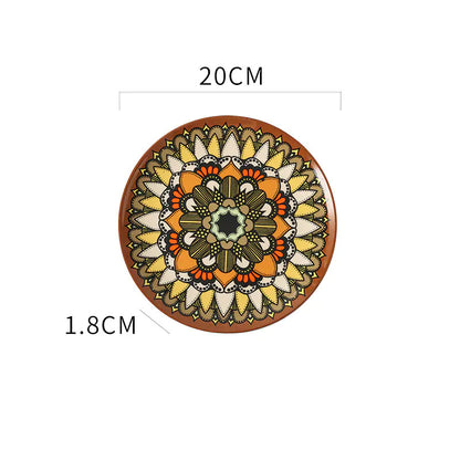 Bohemian Hand-Painted Ceramic Decorative Plate