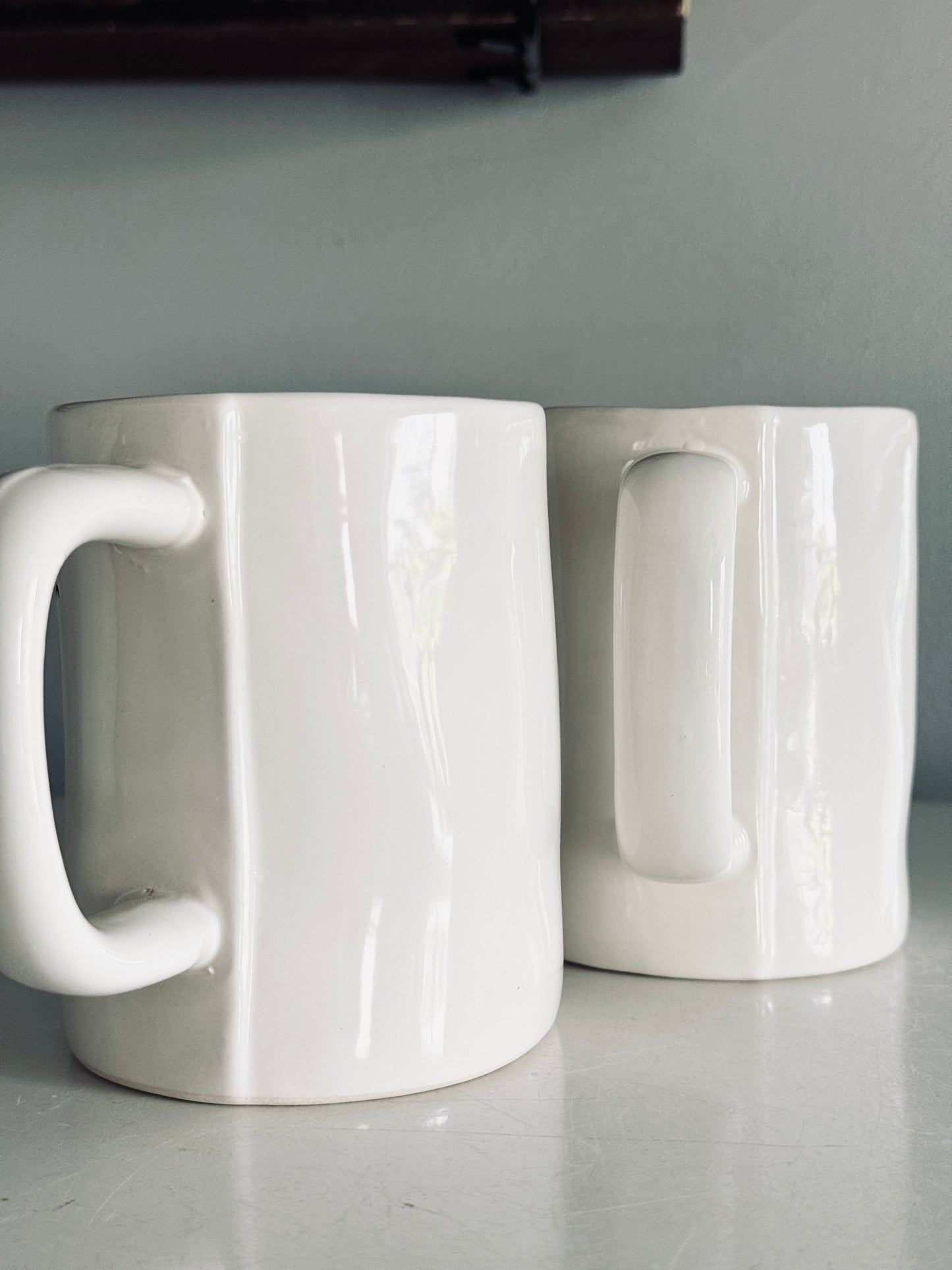 Rae Dunn by Magenta, Ceramic Mug Set Yours and Mine Coffee Tea Mugs Dining Home Accents