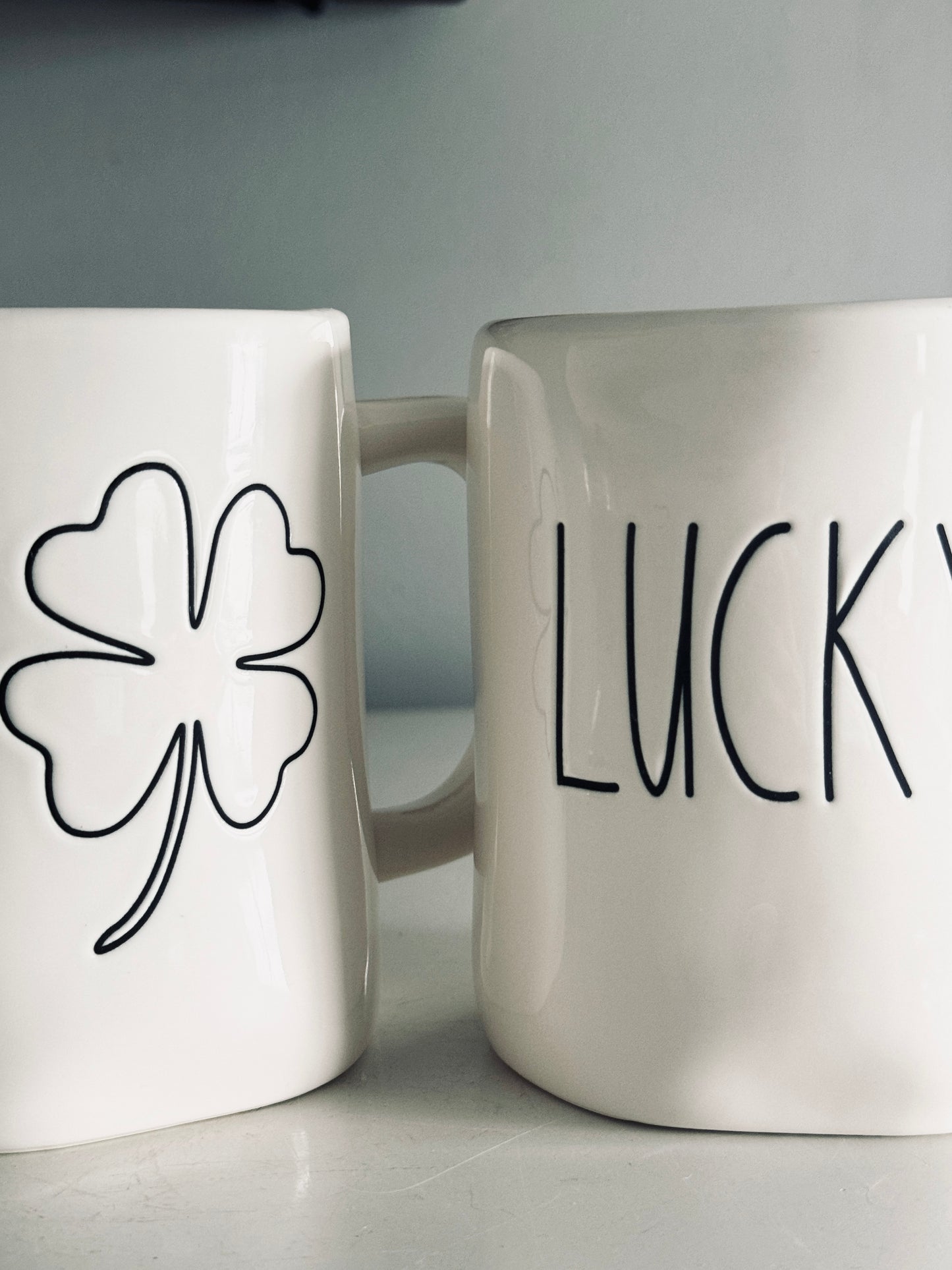 Rae Dunn by Magenta, Set of Two Lucky & Shamrock St. Patrick’s Day Inspired Mugs