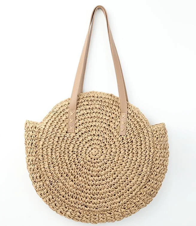 Bohemian Round Woven Grass Shoulder Bag