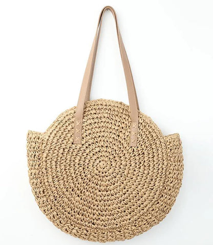 Bohemian Round Woven Grass Shoulder Bag