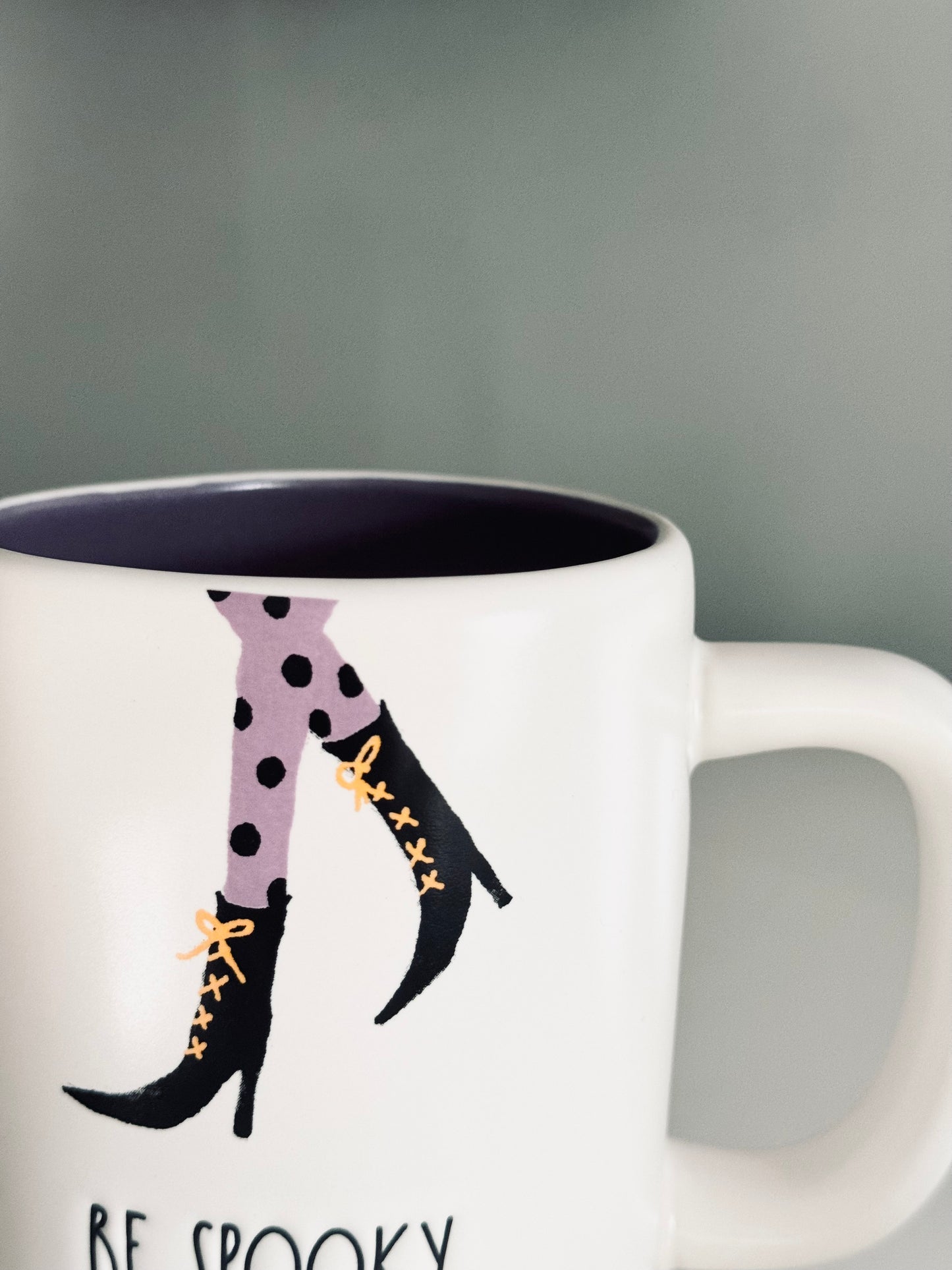 Rae Dunn by Magenta, Ceramic Spooky Coffee Mug Witch Legs Halloween Mugs