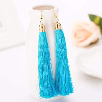 Long Tassel Earrings - Handmade Bohemian Design