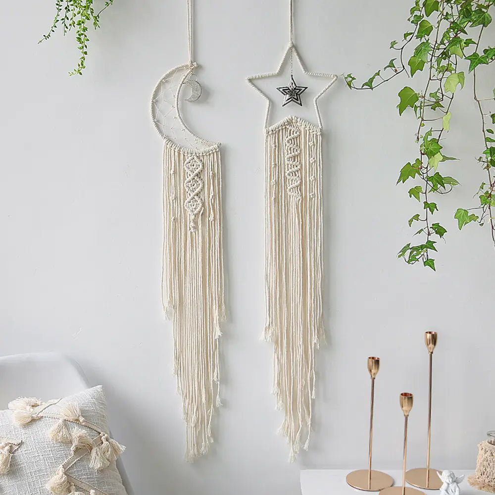 Boho Hand Woven Moon Dream Catcher