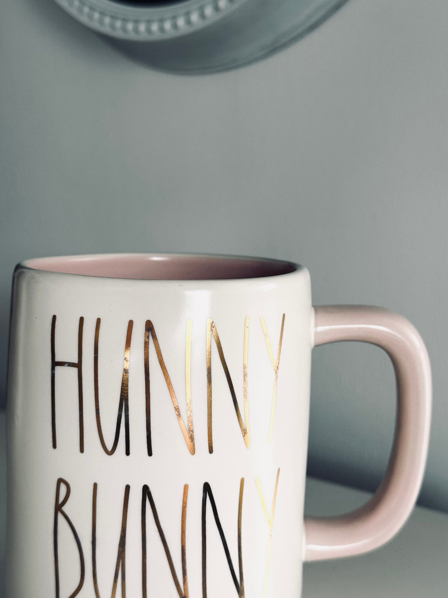 Rae Dunn by Magenta, White and Pink Ceramic Hunny Bunny Coffee Mug, Home Accents