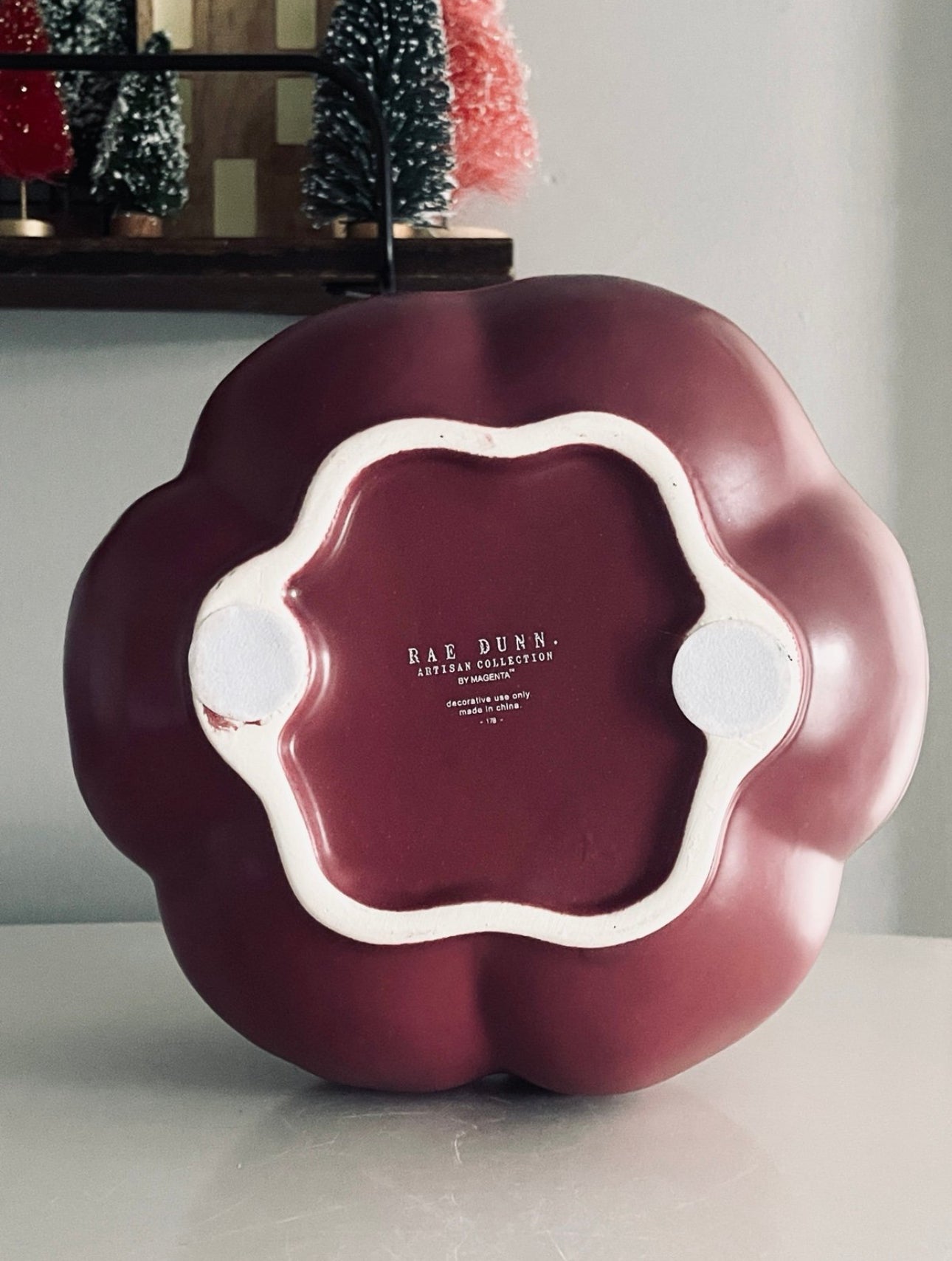 Rae Dunn by Magenta, Medium Burgundy Thankful Pumpkin Home Decor Accent