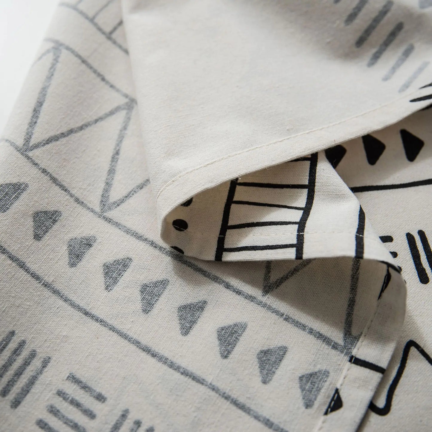 Bohemian Black and White Printed Tablecloth