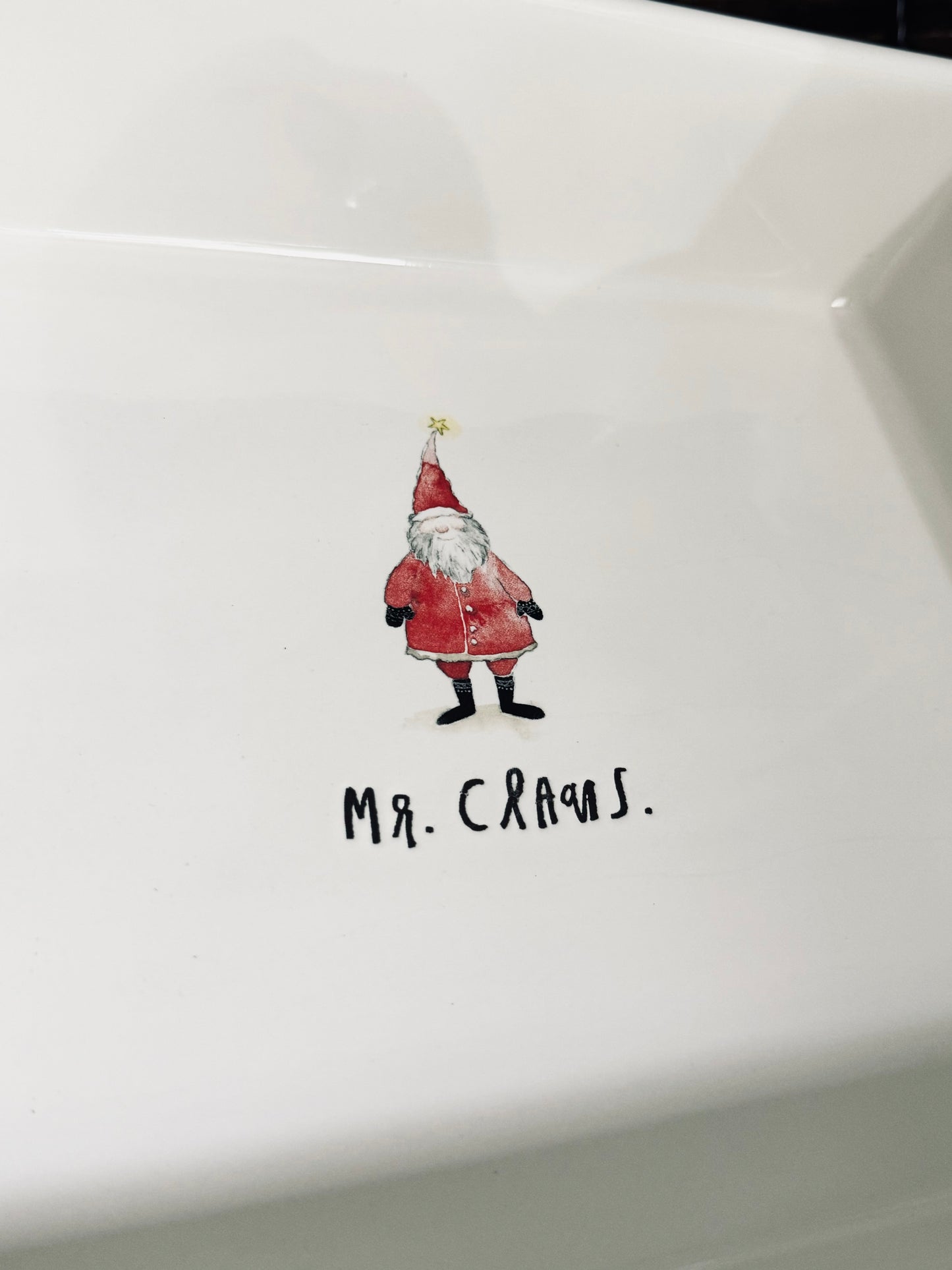 Rae Dunn by Magenta, Ceramic Mr. Claus Large Serveware Baking Dish