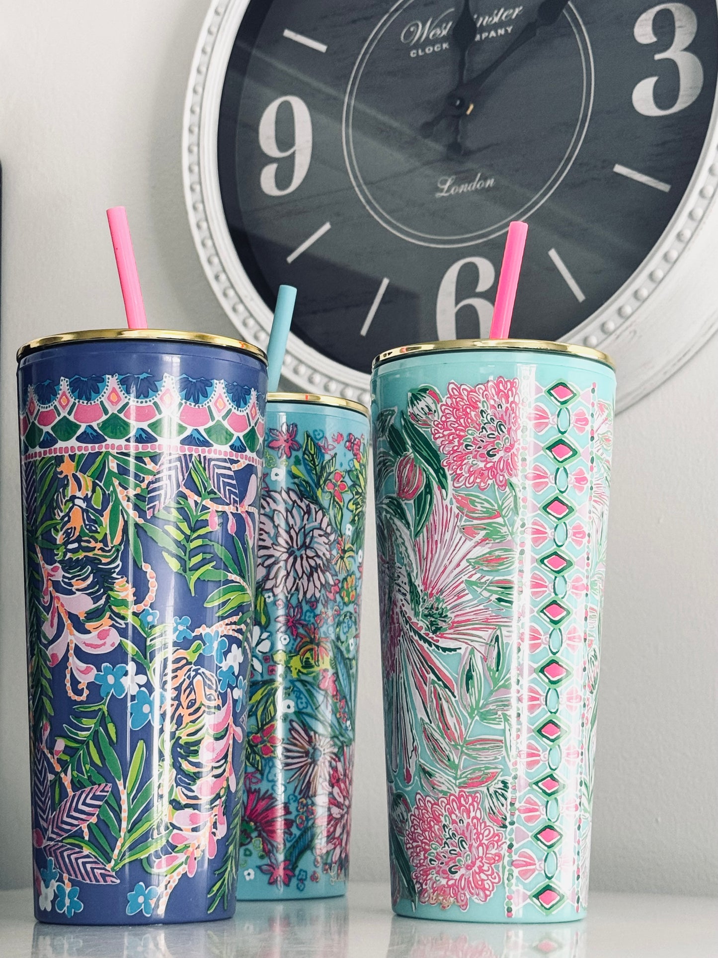 Lilly Pulitzer, Insulated Tumbler Lid & Straw, 24Oz Travel Cup, Style Coming In Hot