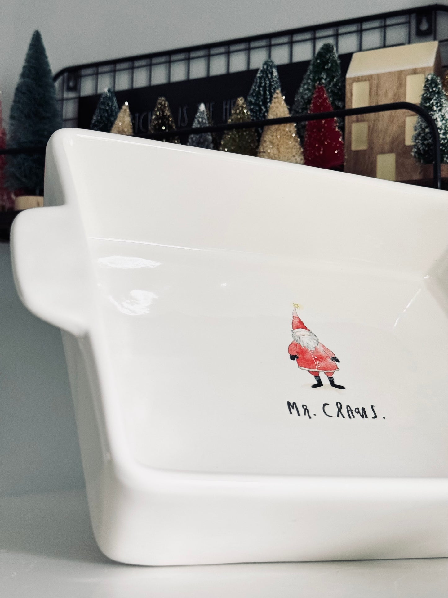 Rae Dunn by Magenta, Ceramic Mr. Claus Large Serveware Baking Dish