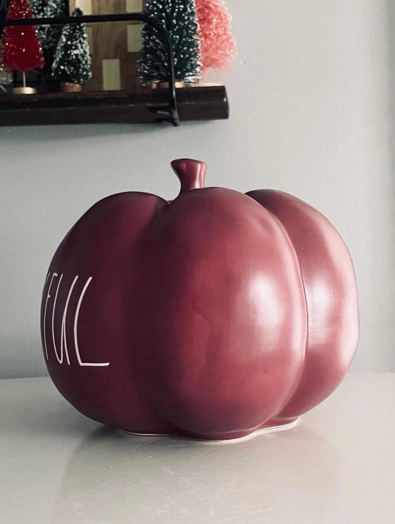 Rae Dunn by Magenta, Medium Burgundy Thankful Pumpkin Home Decor Accent