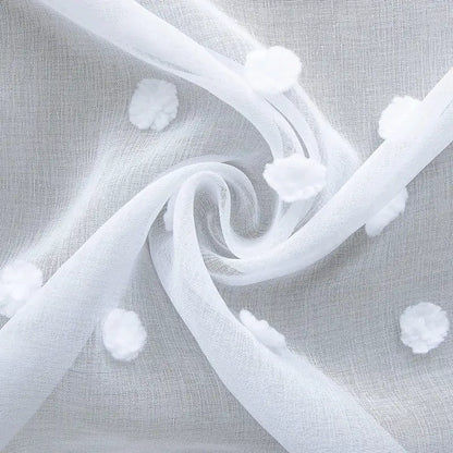 Boho Floral Textured Sheer Curtains for Living Room