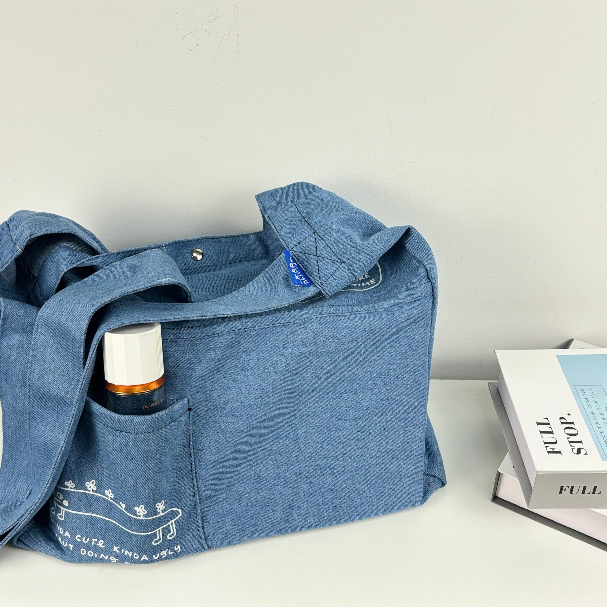 KAUBOII: Large denim tote bag-1