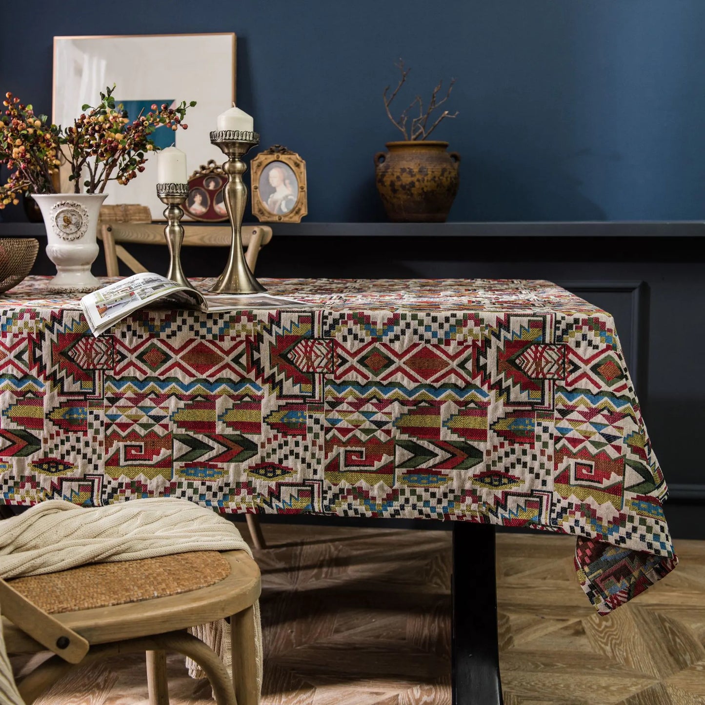 Bohemian Style Double-Sided Colorful Tablecloth