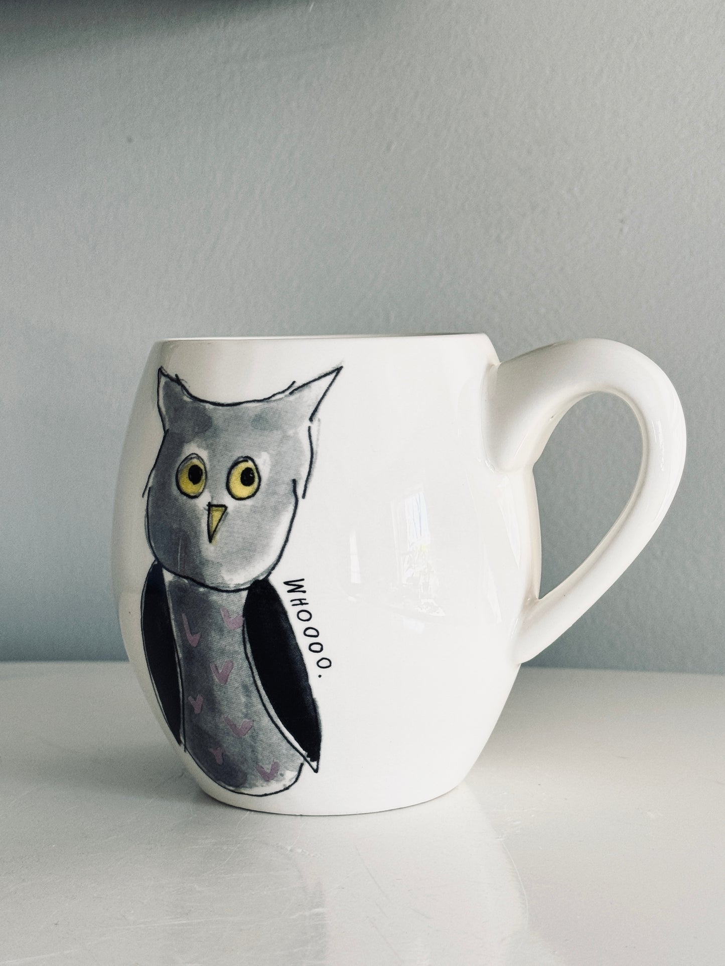 Rae Dunn by Magenta, Be Whooo You Are Ceramic Coffee Mug with Owl Icon