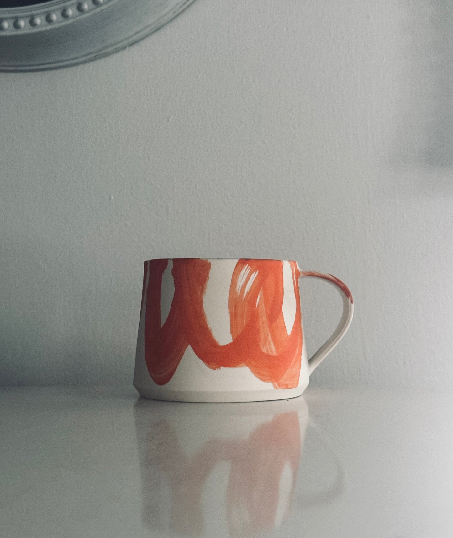 Ceramics & Theory, Orange Abstract F That Short Coffee Mug