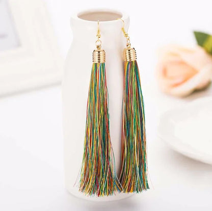 Long Tassel Earrings - Handmade Bohemian Design