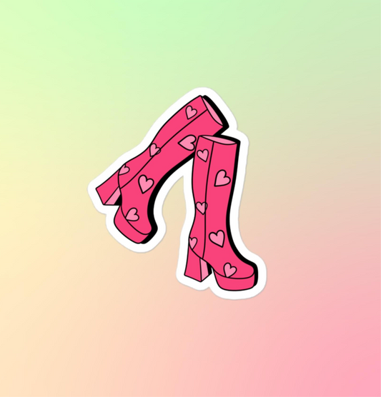Cowgirl Boot Bubble Sticker