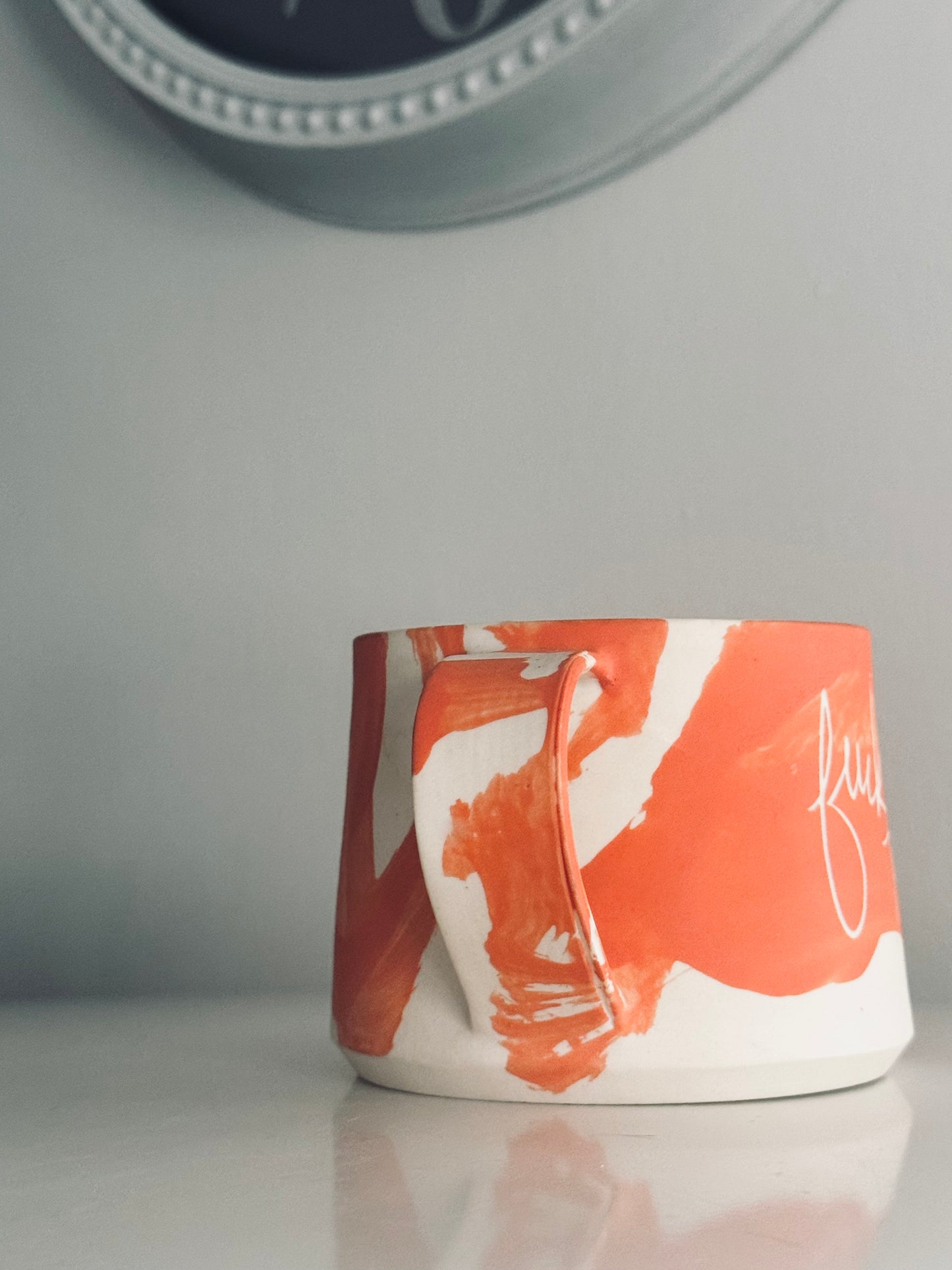 Ceramics & Theory, Orange Abstract F That Short Coffee Mug