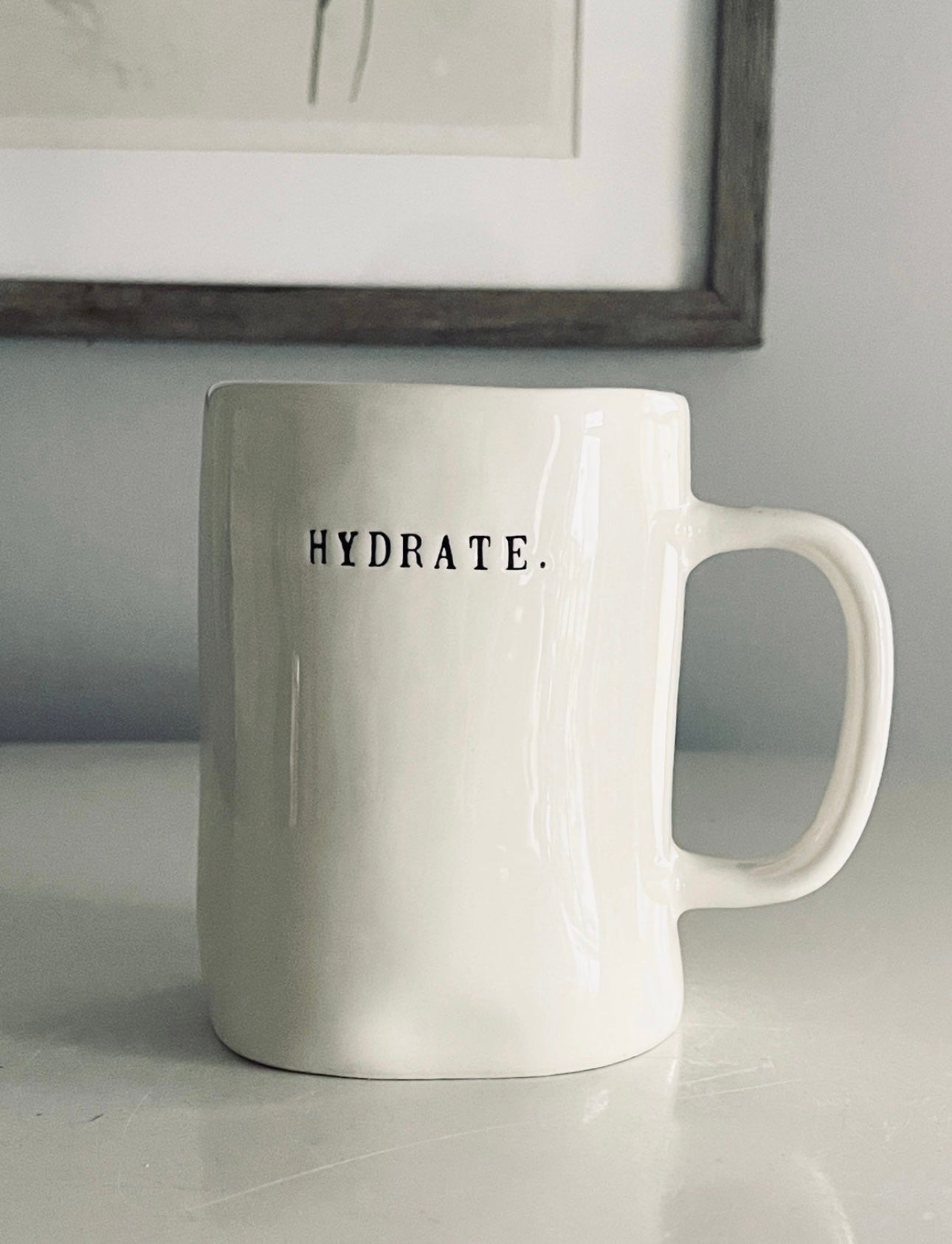 Rae Dunn by Magenta, Ceramic Typewriter Hydrate Coffee Mug Retired