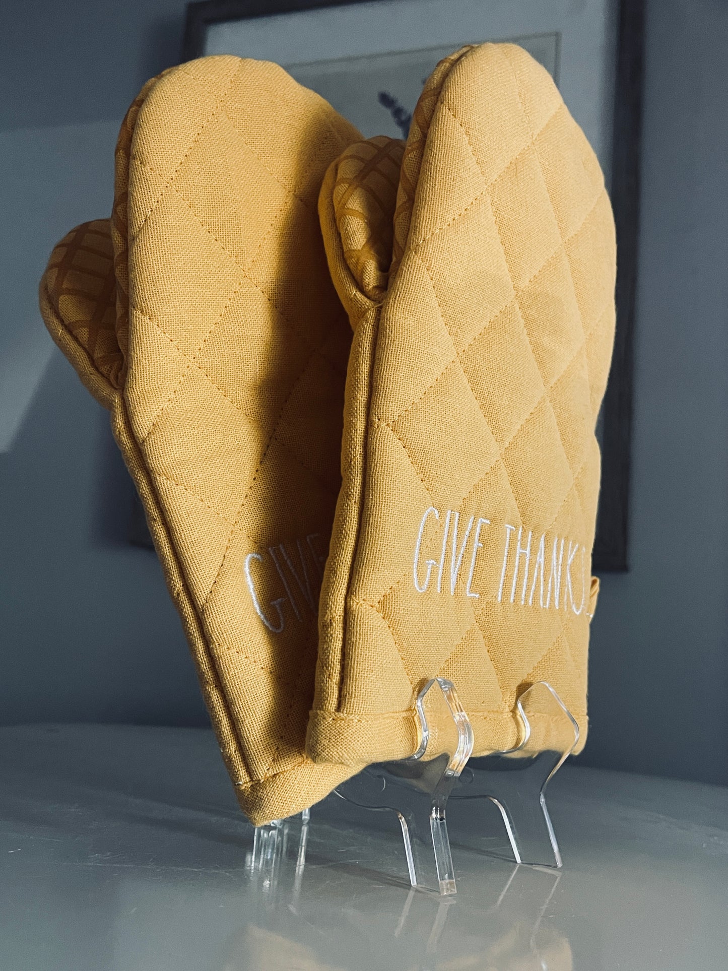 Rae Dunn by Magenta, Give Thanks Oven Mitt Set