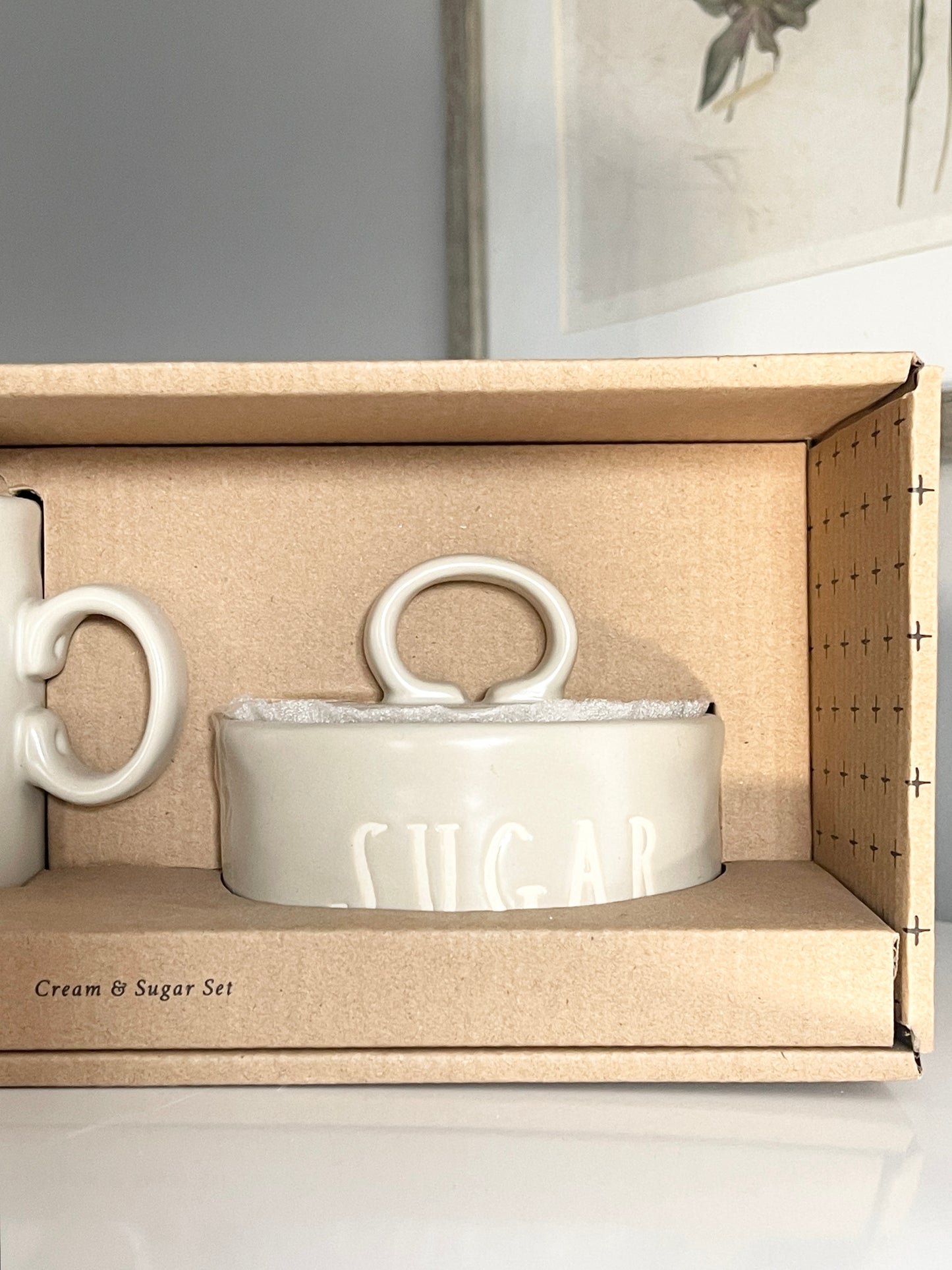 Rae Dunn by Magenta, Gray Cream & Sugar Set Kitchen Accents