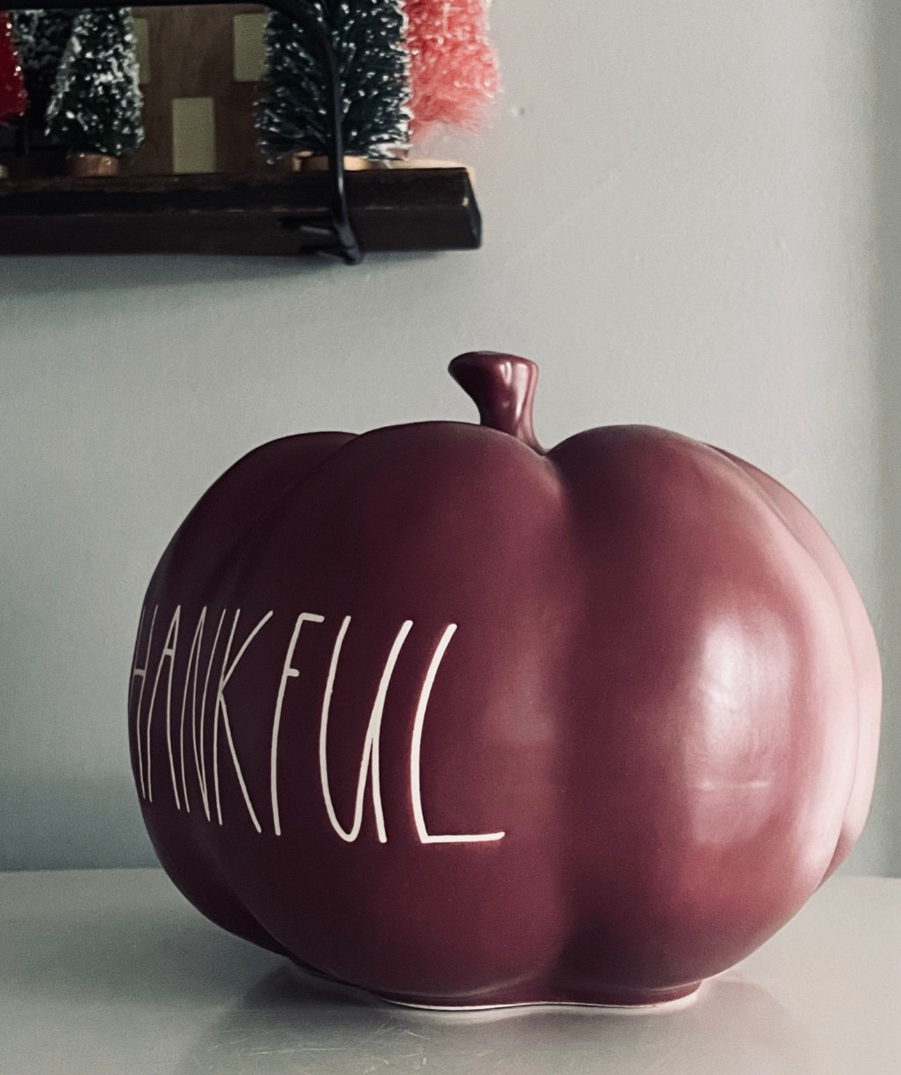 Rae Dunn by Magenta, Medium Burgundy Thankful Pumpkin Home Decor Accent