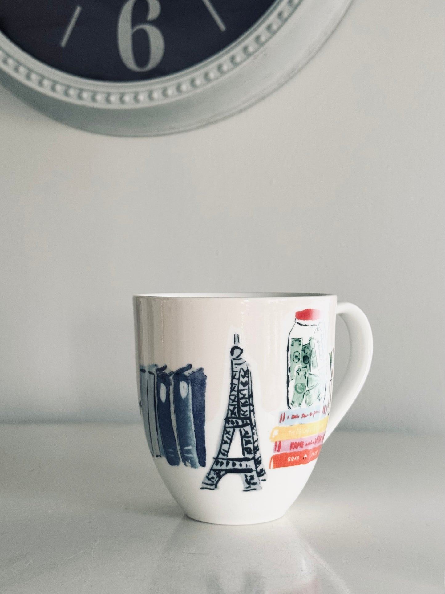 Kate Spade New York, Vintage Illustrated Mug, Adventurer Double Sided Kitchen Accents