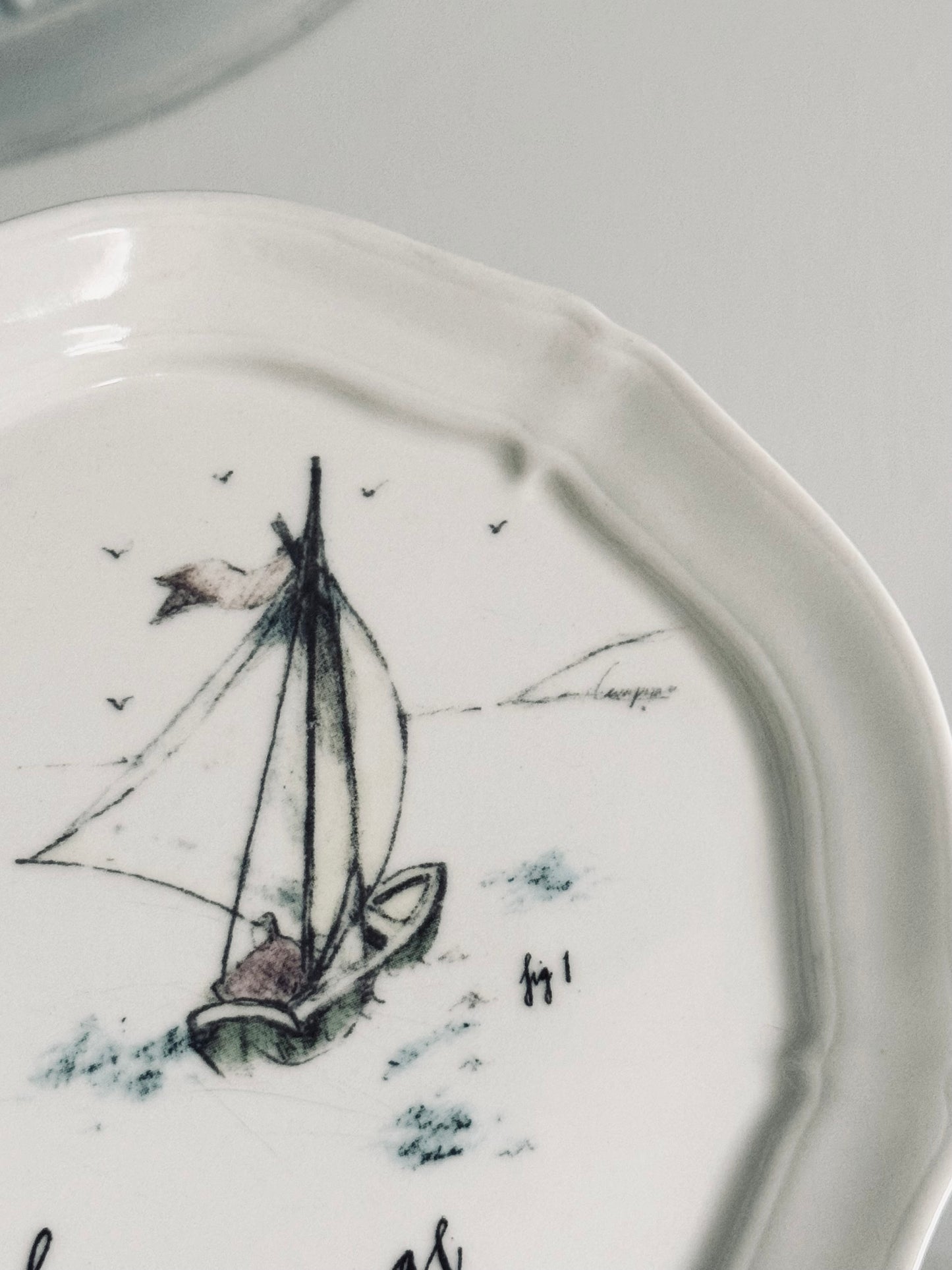 Linea Carta by Dina Pyari, Letter B Plate, Bon Voyage, by Anthropologie Serving Platter Home Accent