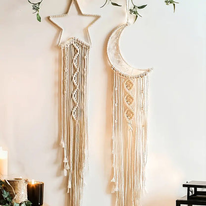 Boho Hand Woven Moon Dream Catcher