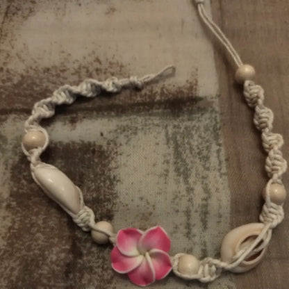 Boho Handmade Knotted Shell Flower Braided Anklet