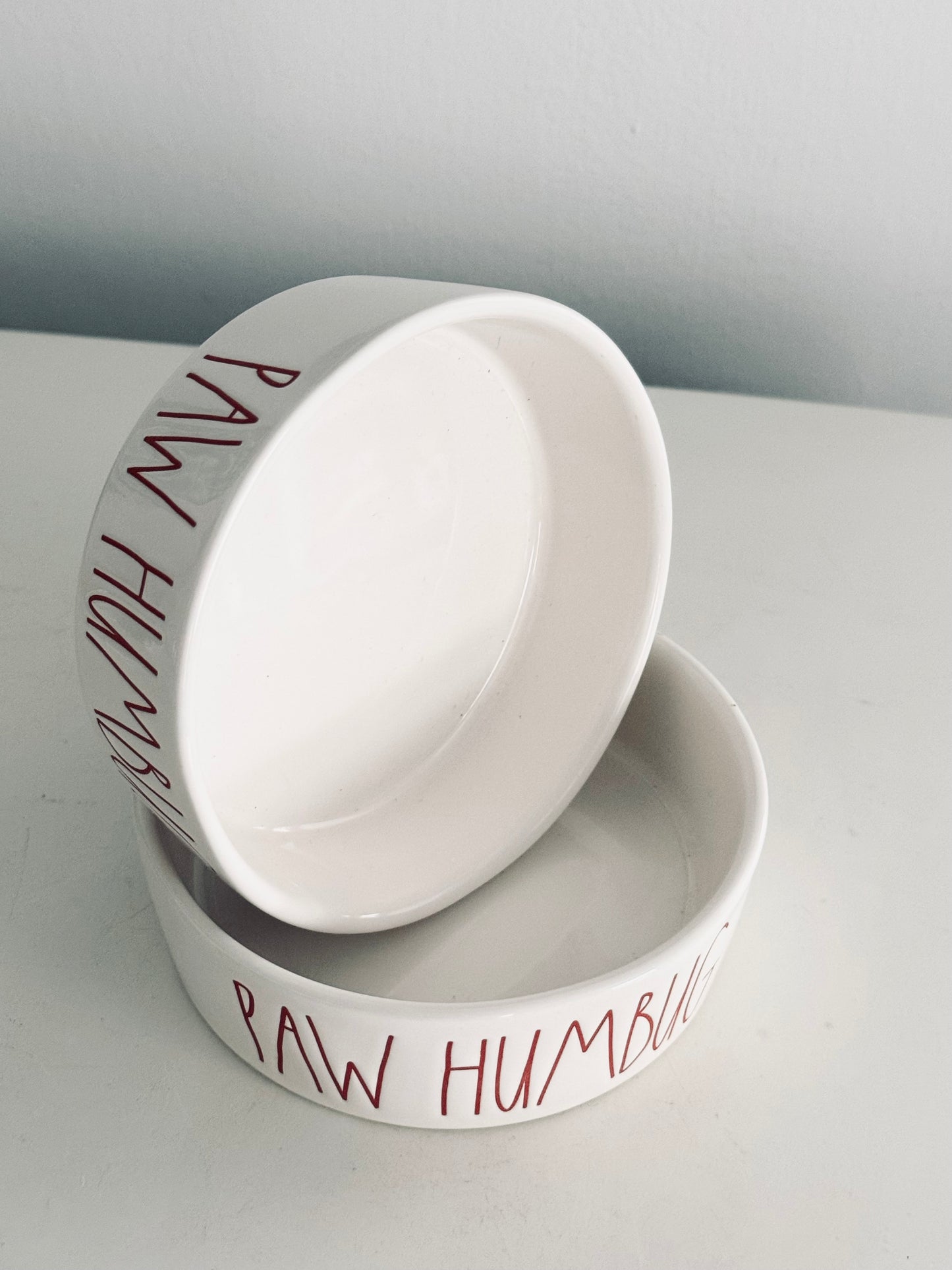 Rae Dunn by Magenta, Set Paw Humbug Pet Bowls Small Dogs Cats Kitchen Accents