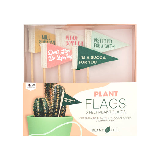 Plant Life, Felt Plant Flags-5 Pack Multicolor