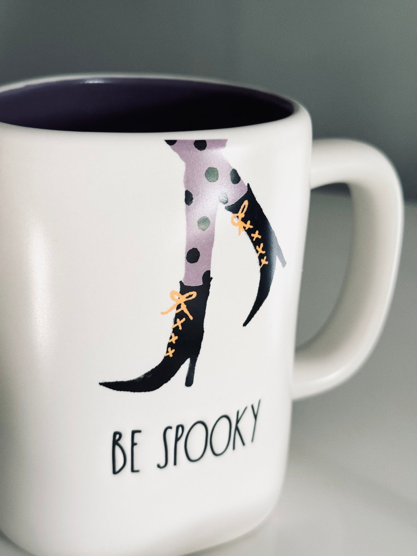 Rae Dunn by Magenta, Ceramic Spooky Coffee Mug Witch Legs Halloween Mugs