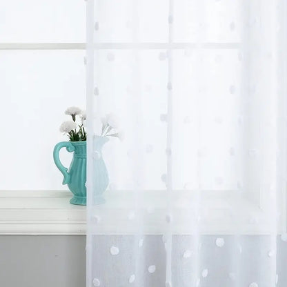 Boho Floral Textured Sheer Curtains for Living Room