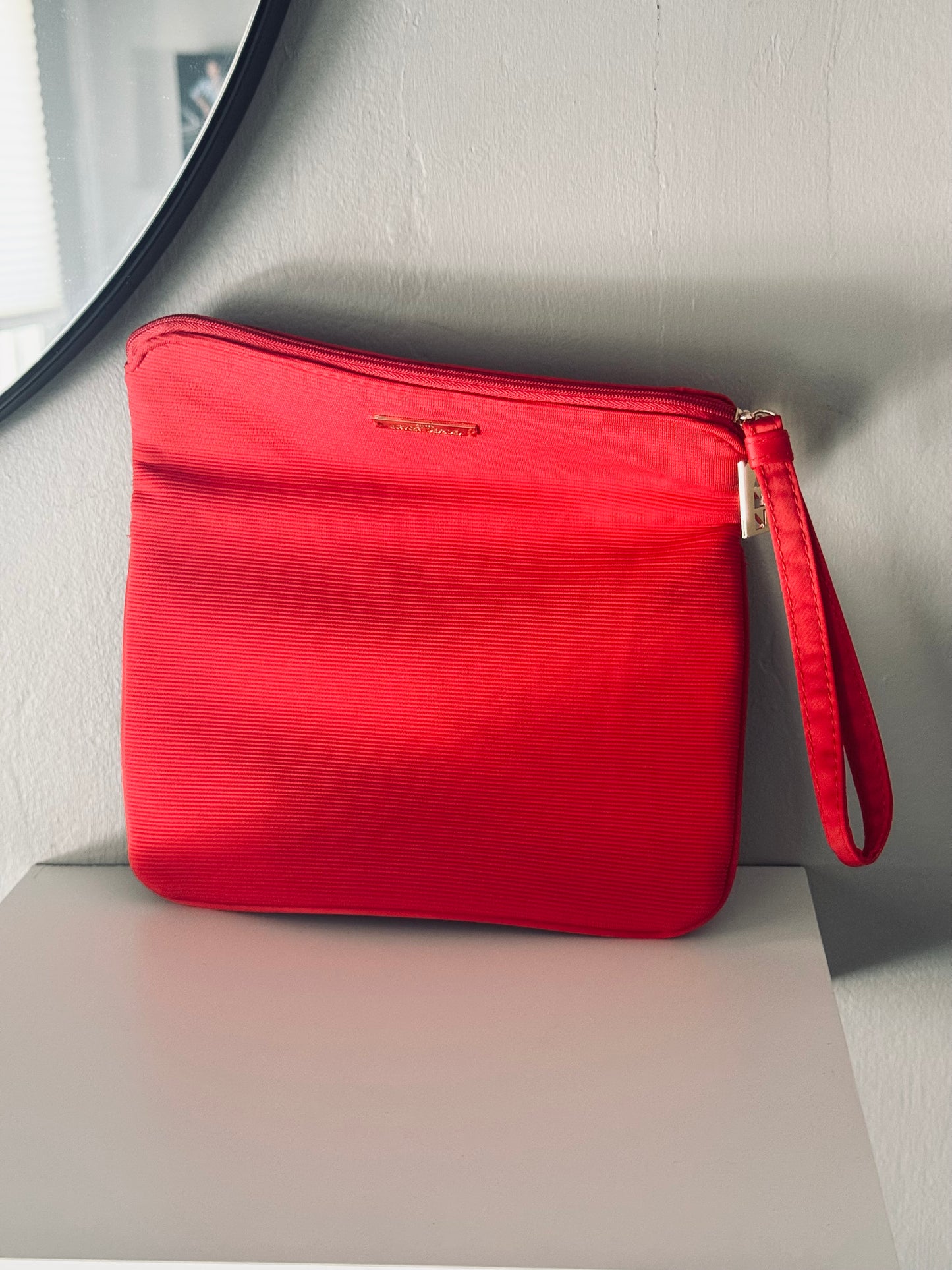 Giorgio Armani, Beauty Pochette, Red Rouge Folded Makeup Clutch