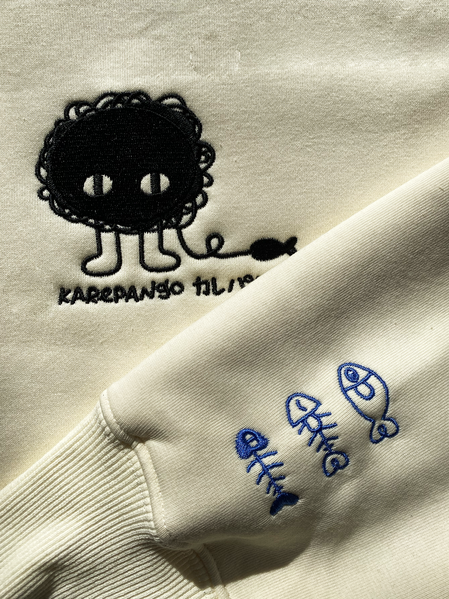 KONRAN: Embroidered long-sleeve thick sweater-3
