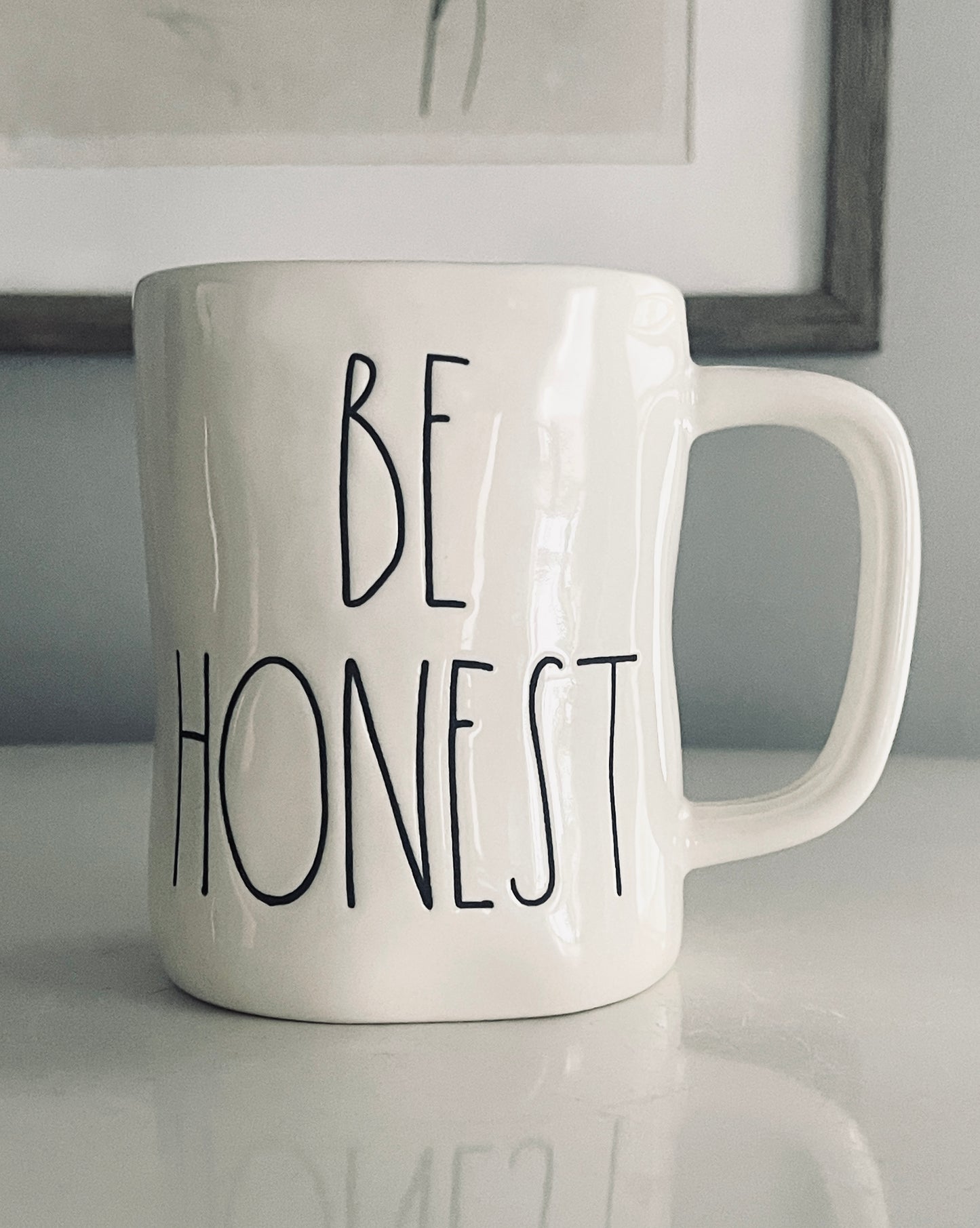 Rae Dunn by Magenta, Ceramic Be Honest Minimalist Coffee Mug