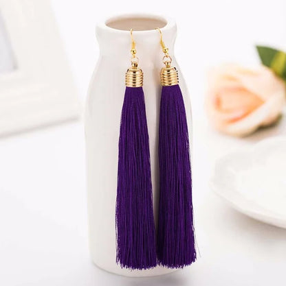 Long Tassel Earrings - Handmade Bohemian Design