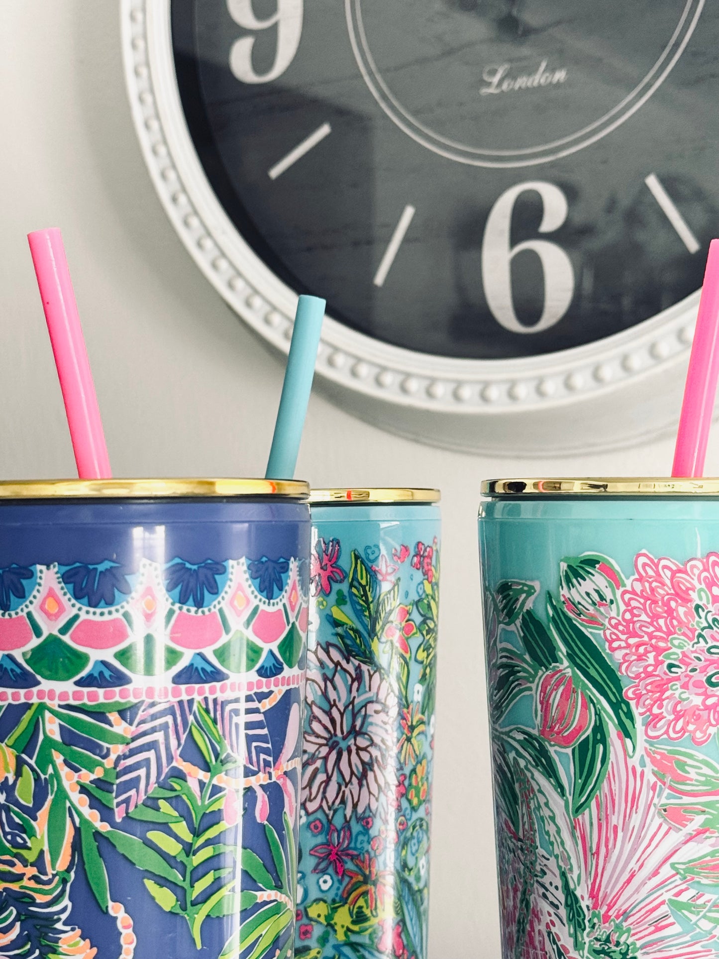 Lilly Pulitzer, Insulated Tumbler Lid & Straw 24Oz, Style How Do You Like Me Prowl